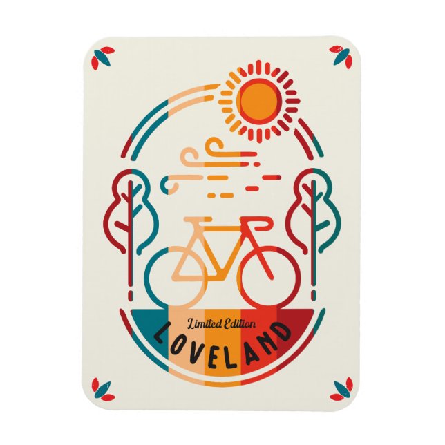 Retro Loveland Bike Trail Magnet (Vertical)