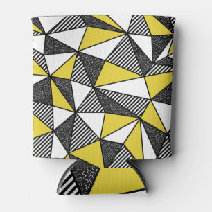 Retro Low Poly Geometric Pattern Can Cooler