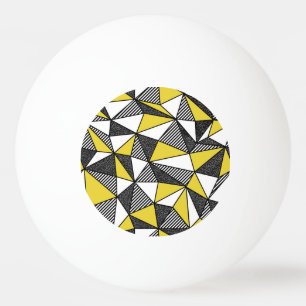 Retro Low Poly Geometric Pattern Ping Pong Ball