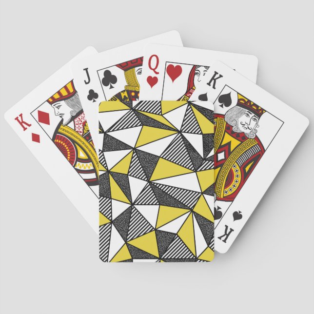 Retro Low Poly Geometric Pattern Playing Cards (Back)