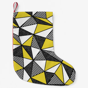 Retro Low Poly Geometric Pattern Small Christmas Stocking