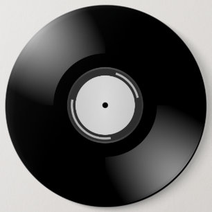 RETRO LP VINYL RECORD Round Button