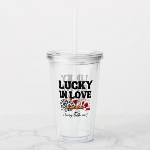 Retro Lucky In Love Vegas Bachelorette   Acrylic Tumbler