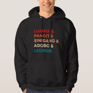 Retro Lumpia Pancit Sinigang Adobo Lechon Filipino Hoodie