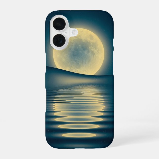 Retro Lunar Reflection iPhone 16 Case (Back)