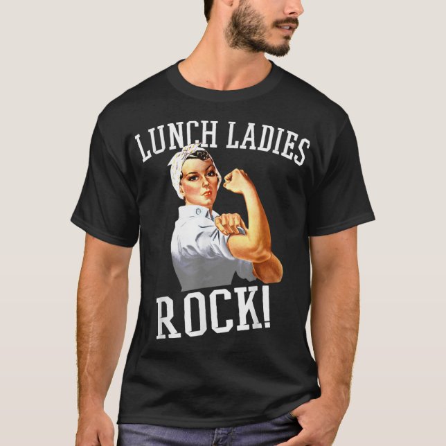 Retro Lunch Ladies Rock Cafeteria Worker Funny Lun T-Shirt (Front)