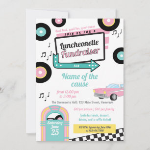Retro Luncheonette Fundraiser Invitation