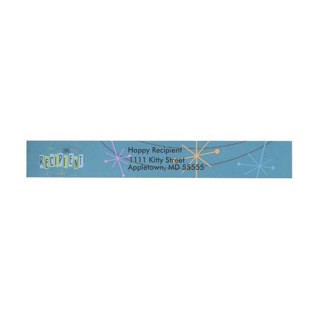 Retro Lung Transplant Recipient, stars Wraparound Address Label (Individual)