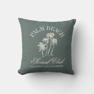 Retro Luxe Bachelorette Party Social Club Cushion
