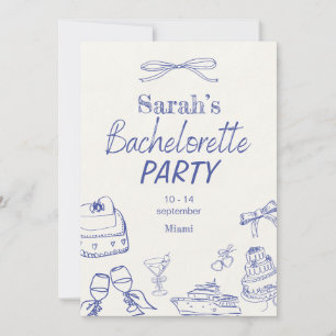 Retro Luxe Beach Editable Bachelorette Invitation