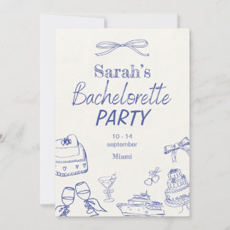 Retro Luxe Beach | Editable Bachelorette Invitation