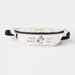 Retro Luxe Beach Social Club Logo Bachelorette  Bum Bags