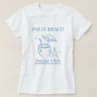 Retro Luxe Beach Social Club Logo Bachelorette T-Shirt