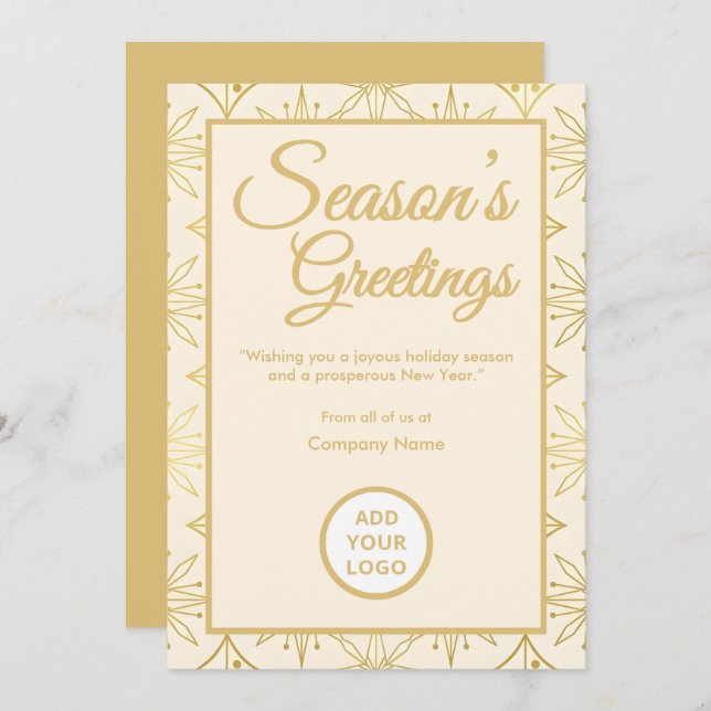 Retro Luxe Holiday Business Greeting Card (Front/Back)