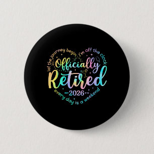 Retro ly Retired 2026 Heart Funny Retirement Women 6 Cm Round Badge