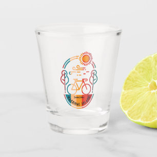Retro Mackinac Island Bike Trail Shot Glass