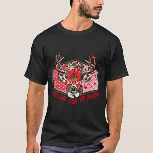 Retro Mad Love For My Mama Deer Hunting Boys Valen T-Shirt (Front)