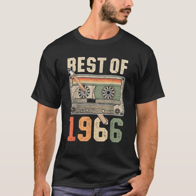 Retro Made in 1966 Funny 60 Years Old Men Women T-Shirt (Front)