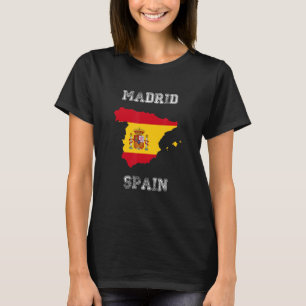 Retro Madrid Spain Distressed Spain Flag T-Shirt