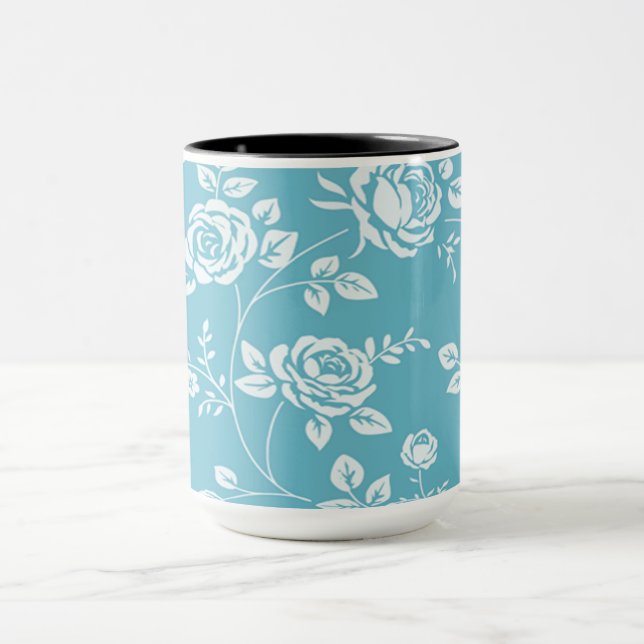 Retro_Maggie-Floral_Maggie Blue* Custom Color_ Mug (Center)
