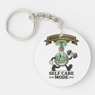 Retro Magic Potion Self Care Mode Fitness Gift Key Ring