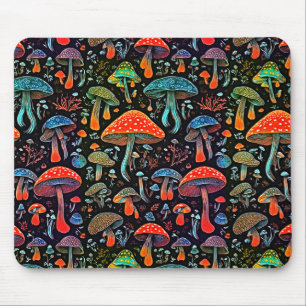 Retro Magic - Seamless Mushroom  Mouse Pad