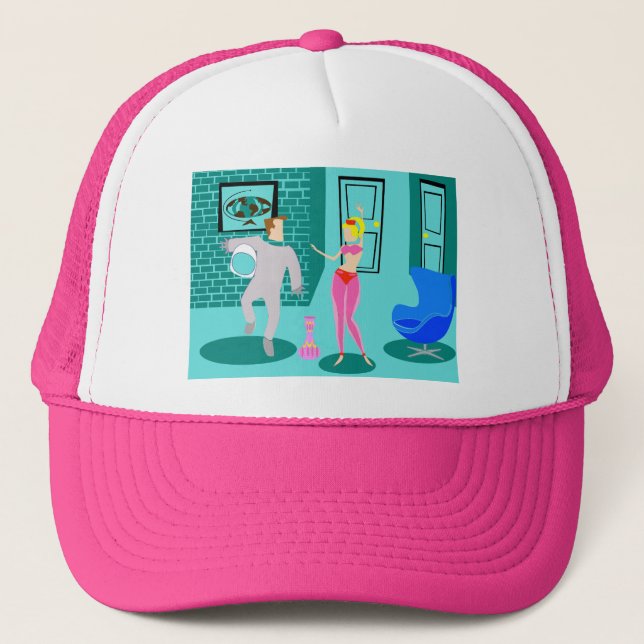 Retro Magical Genie Trucker Hat (Front)