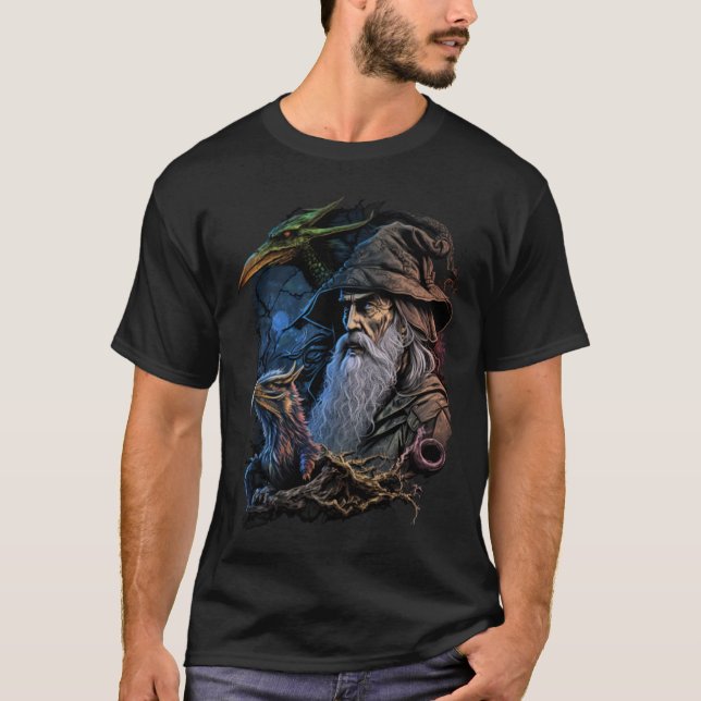 Retro Magical Wizard Fantasy  5 T-Shirt (Front)