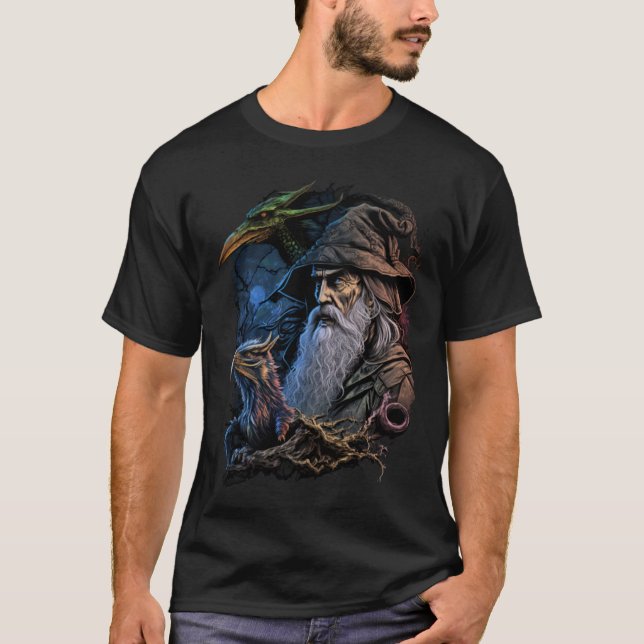 Retro Magical Wizard Fantasy  5 T-Shirt (Front)