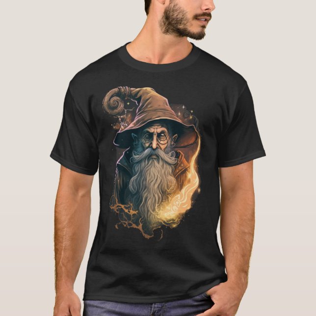Retro Magical Wizard Fantasy Pullover Hoodie (Front)