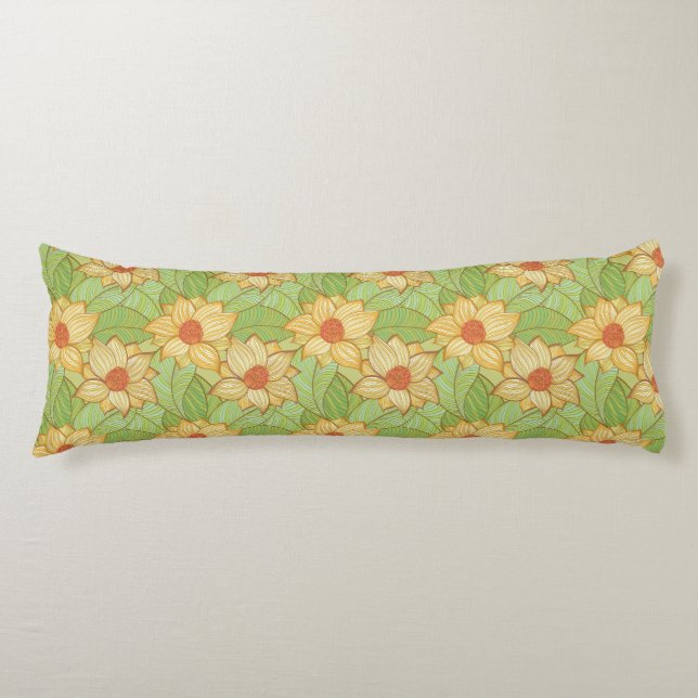 Retro Magnolia Pattern Body Cushion (Front)