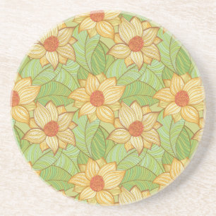 Retro Magnolia Pattern Coaster