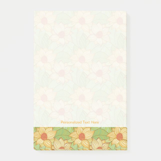 Retro Magnolia Pattern Post-it Notes (Front)