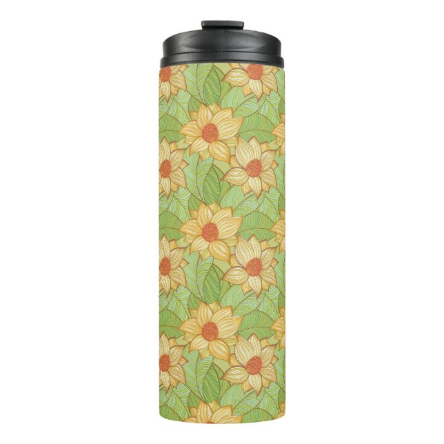 Retro Magnolia Pattern Thermal Tumbler (Front)
