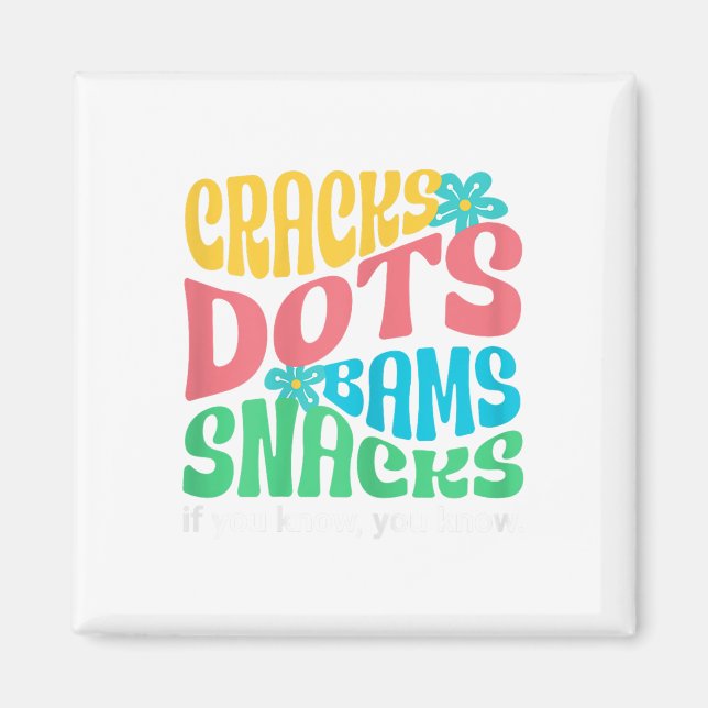 Retro Mahjong Cracks Dots Bams Snacks, Women Groov Magnet (Front)