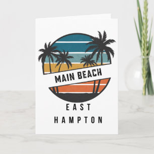 Retro Main Beach East Hampton Surfboard Surfing Card