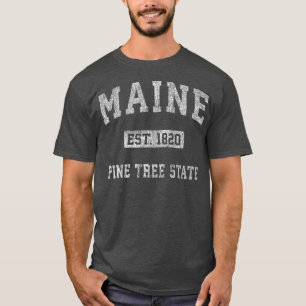 Retro Maine Vintage Athletic Sports Design T-Shirt