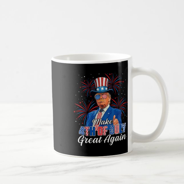 Retro Make 4th Of July Great Again Patriotic Donal Coffee Mug (Right)