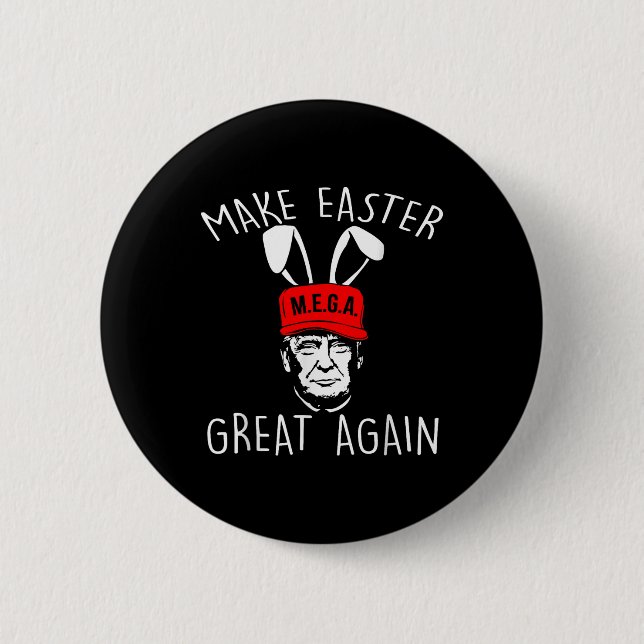 Retro Make Easter Great Again Funny Trump Easter A 6 Cm Round Badge (Front)