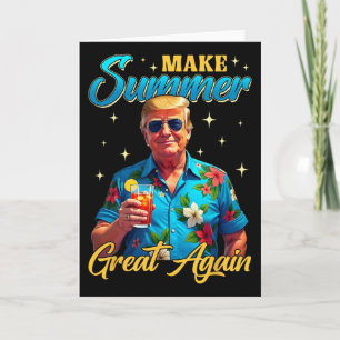 Retro Make Summer Great Again Donald Trump Summer  Card