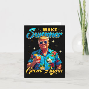 Retro Make Summer Great Again Donald Trump Summer  Card
