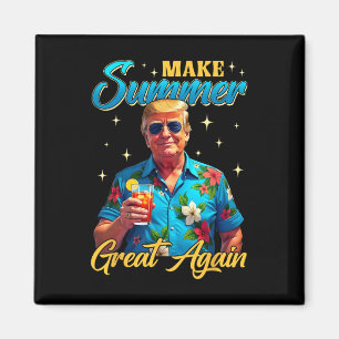 Retro Make Summer Great Again Donald Trump Summer  Magnet