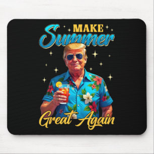 Retro Make Summer Great Again Donald Trump Summer Mouse Pad