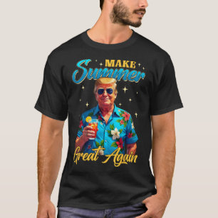 Retro Make Summer Great Again Donald Trump Summer  T-Shirt