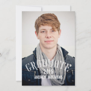 Retro Male 2015 Graduation Party Invitation