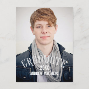 Retro Male   Graduation Party Invitation Postcard