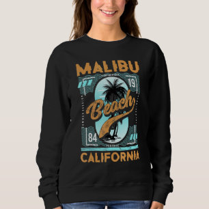 Retro Malibu California Surfing Rider Summer Beach Sweatshirt