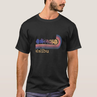 Retro Malibu California Tropical Flowers 80'S Styl T-Shirt