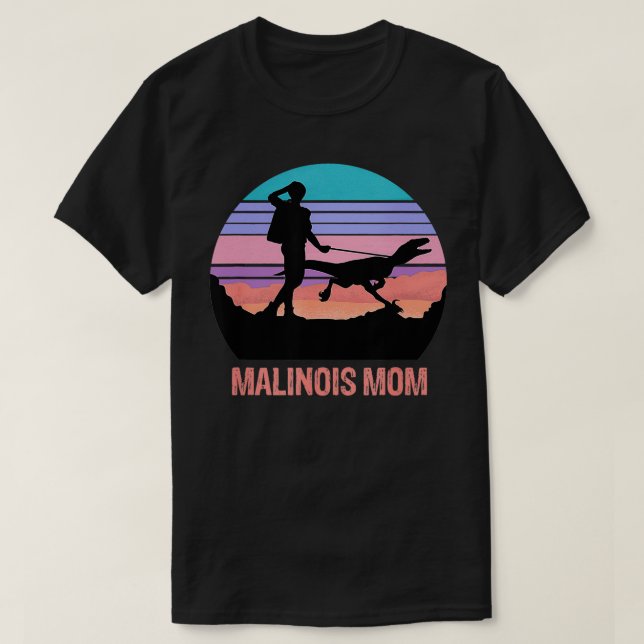 Retro Malinois Mum Hiking Maliraptor Maligator Wom T-Shirt (Design Front)