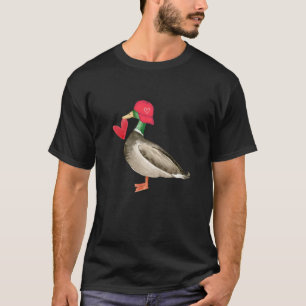 Retro Mallard Duck Hunting Valentine s Day Duck Lo T-Shirt